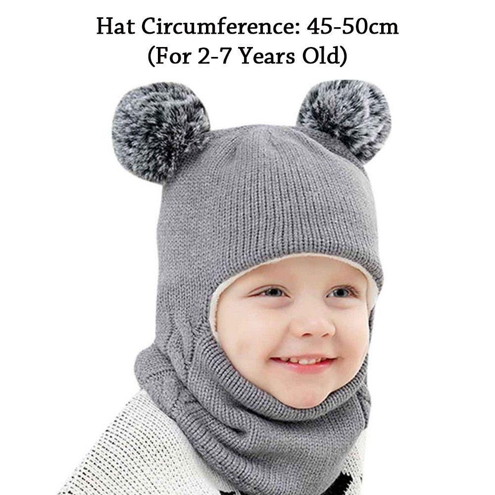 Bộ Mũ Beanie Kèm Khăn Choàng Chống Gió Ấm Áp Dễ Thương Cho Bé