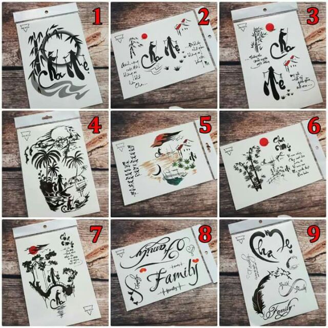 CÁC MẪU XĂM DÁN CHA MẸ
