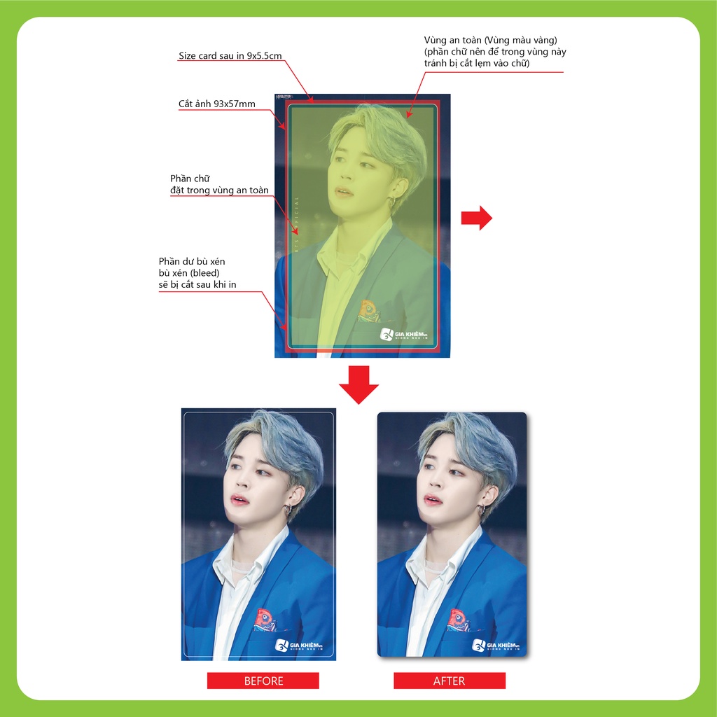 In combo 10 card bo góc không phai không nhòe màu size 9x5.5 ảnh theo yêu cầu