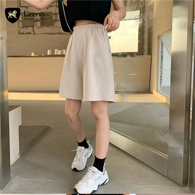 [Mã FAMAYWA giảm 10K đơn 50K] Quần short thun nam nữ, quần đùi trơn Unisex LEENO | BigBuy360 - bigbuy360.vn