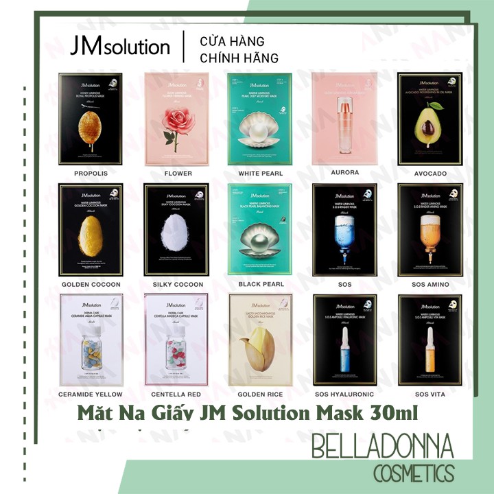 [CHÍNH HÃNG] Mặt nạ giấy JM Solution Mask 30ml Nhiều Loại