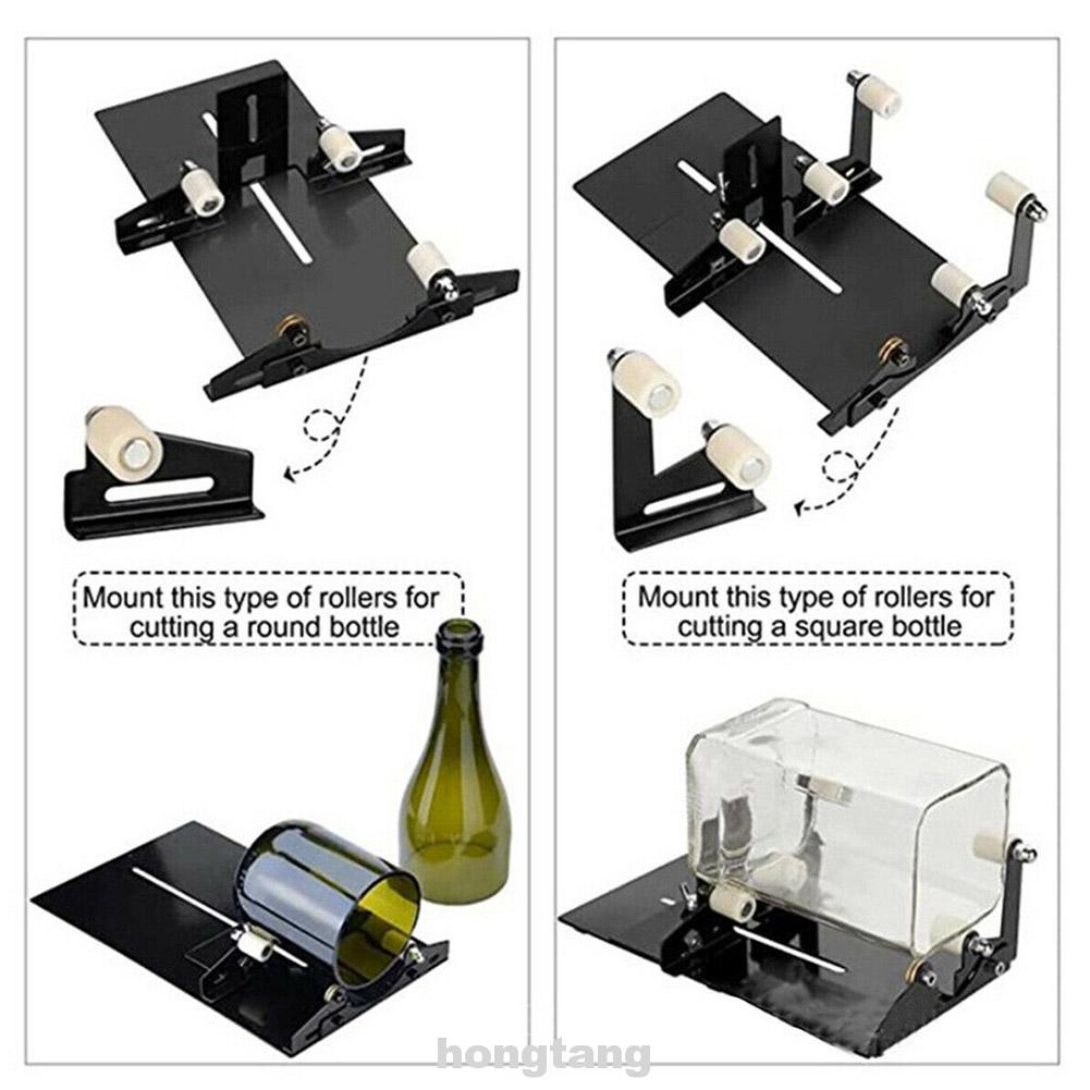 Eco-friendly Professional Adjustable Safety Accessories Non Slip DIY Tool For Square 5 Rollers Glass Bottle Cutter Kit