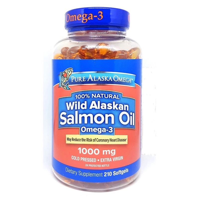 Air Mỹ🇺🇸Dầu Cá Hồi Salmon Oil Pure Alaska Omega 3 210 viên Date Mới