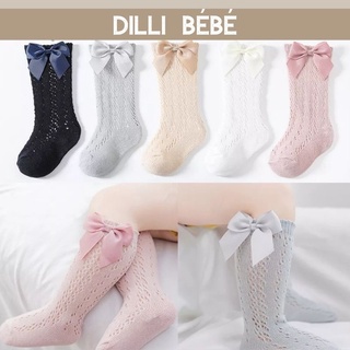 Tất lưới mùa hè 0-3 tuổi cho bé gái mềm thoáng mát kèm nơ - Dilli Bebe