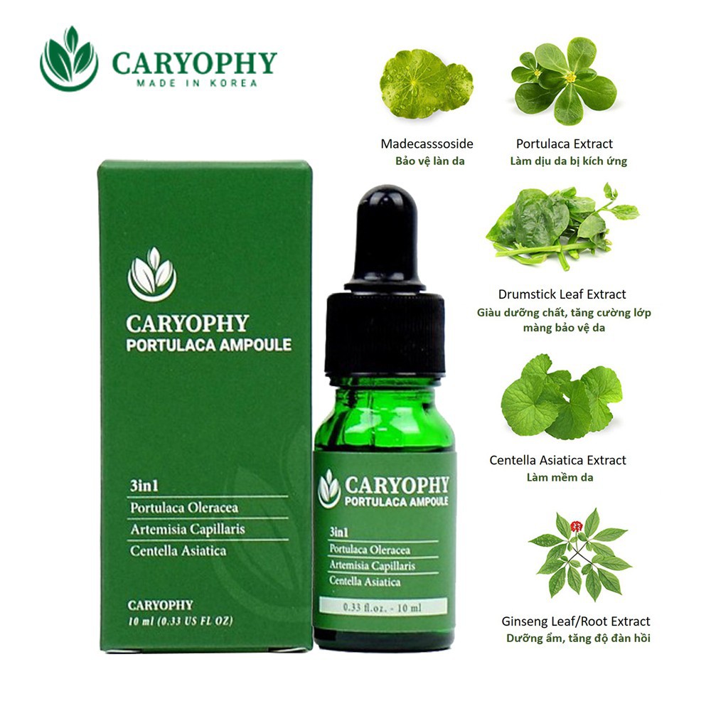 Serum Ngừa Mụn Mờ Thâm Caryophy Portulaca Ampoule 10ml