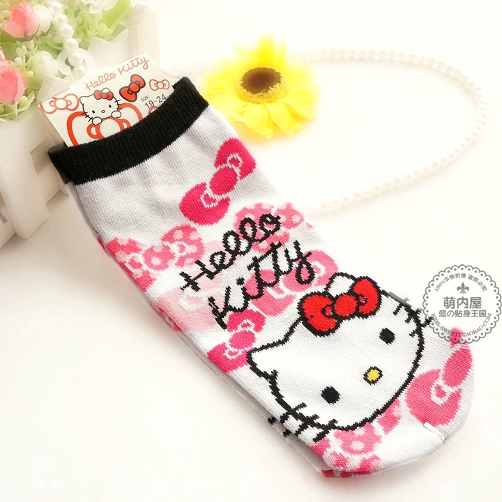Hello kitty Vớ cotton Cổ Thấp In Họa Tiết Hoạt Hình sesame street / elmo Dễ Thương Thời Trang Cho Nữ