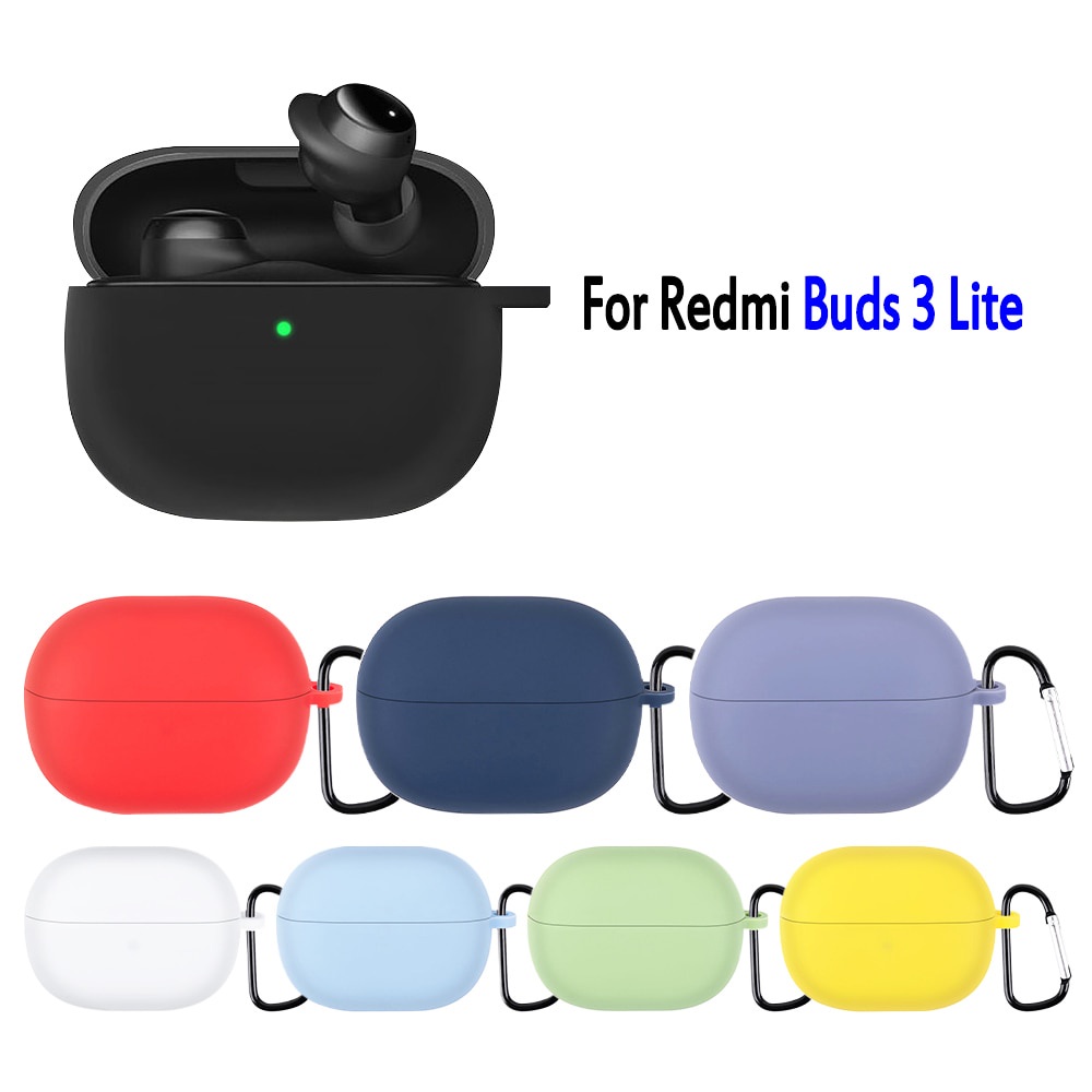 Vỏ bảo vệ hộp sạc tai nghe Xiaomi Redmi Buds 3 Lite Redmi Buds 3 Buds3 Lite Youth Edition bằng silicon kèm móc