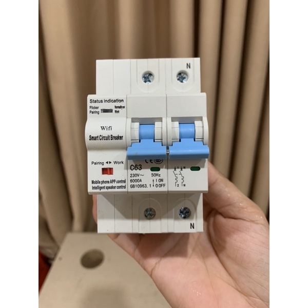 Aptomat - át tổng - cầu dao tổng thông minh Wifi /Zigbee hệ Tuya/Smart Life công suất 63A
