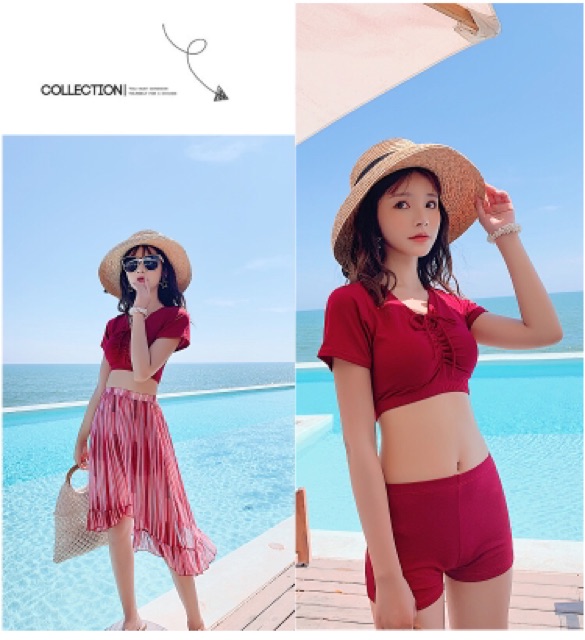 Áo tắm đi biển , đồ bơi kèm khăn Chất liệu thun co giãn 4 chiều | BigBuy360 - bigbuy360.vn