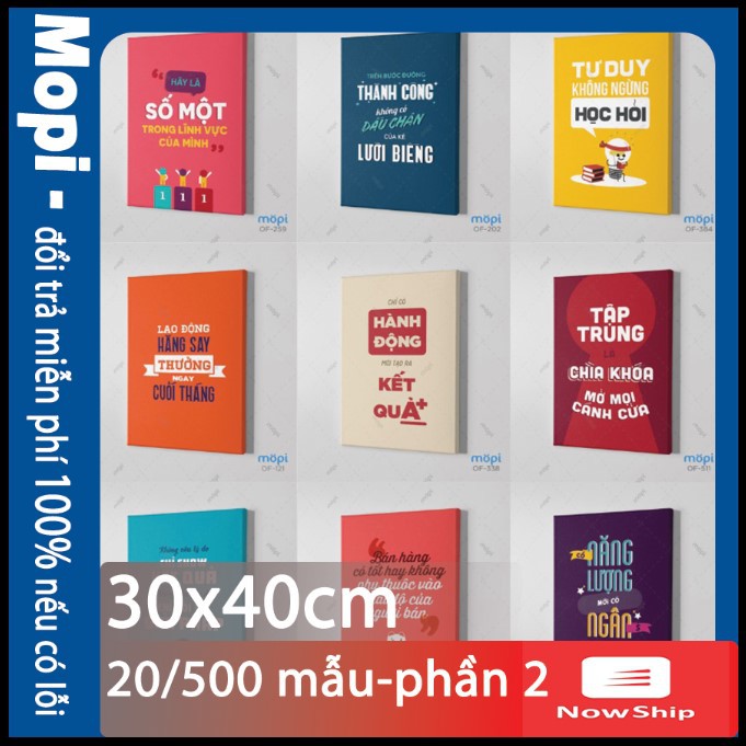 Tranh Canvas văn phòng , động lực ,slogan treo tường trang trí hot nhất Mopi phần 3 cỡ 30x40cm