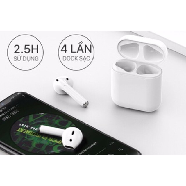 Tai nghe bluetooth TWS i12 không dây, tai nghe iphone, chơi game, giá rẻ BINTECH