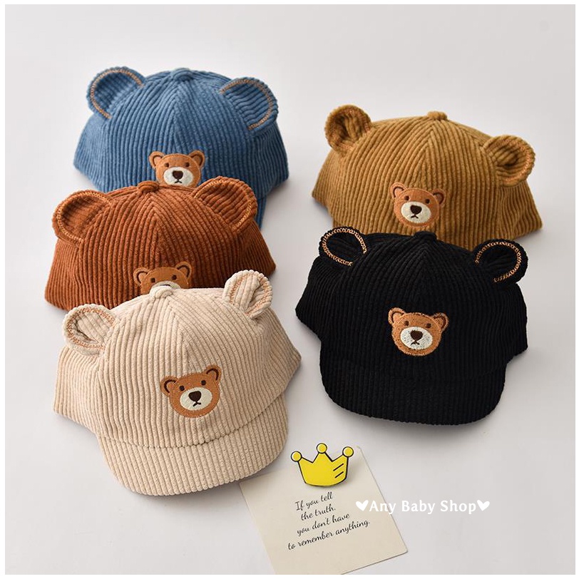 Mũ nón lưỡi trai hình gấu-tai gấu siêu cute 5 màu đáng yêu cho bé trai bé gái ❣❣