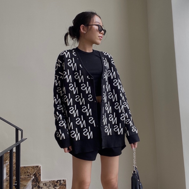 Áo Cardigan oversize unisex , áo khoác len nữ INS