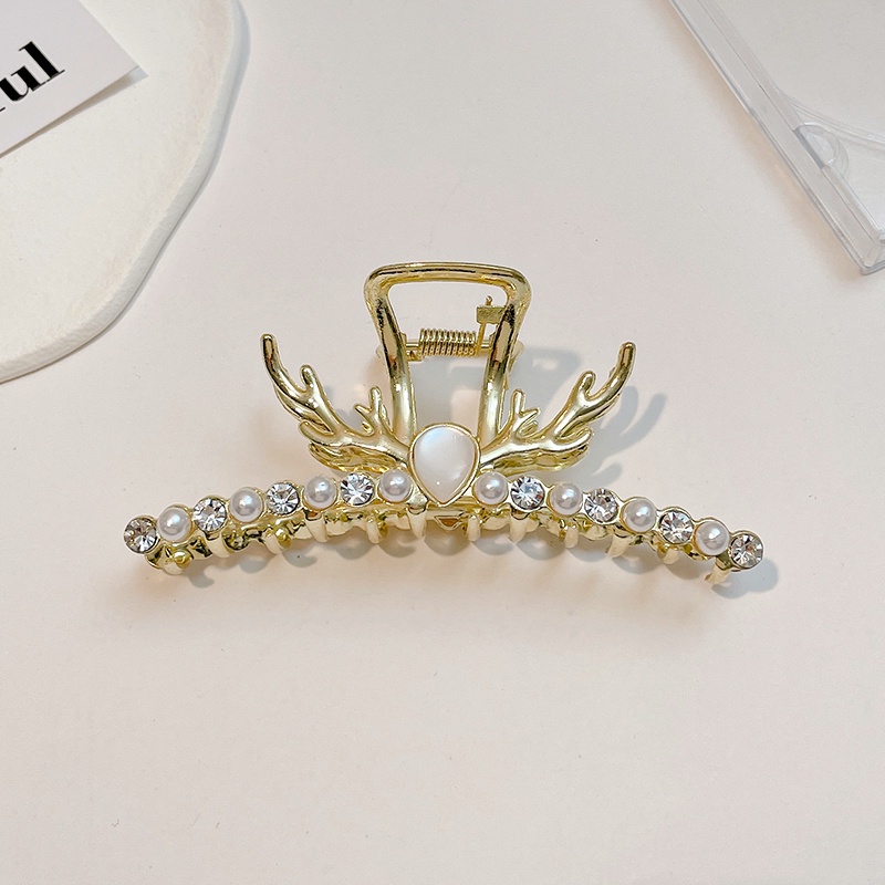 Kẹp Tóc Đính Đá Ngọc Trai Nhân Tạo Phong Cách Hàn Quốc Sang Trọng