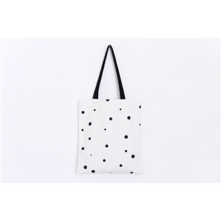 Túi Vải Túi Tote Chấm Bi Chất Vải Canvas Phong Cách Hàn Quốc Siêu Xinh