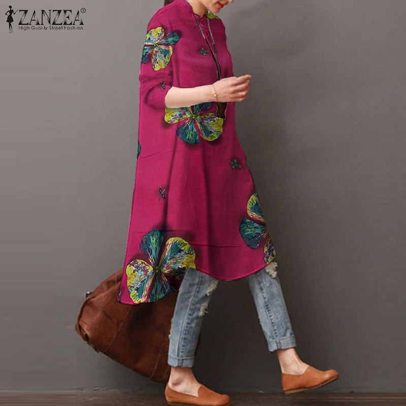 Áo ZANZEA Tay Dài Phong Cách Vintage Thời Trang Cá Tính Dành Cho Nữ