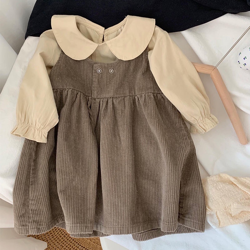 ❤Đầm Búp Bê Dáng Rộng Phong Cách Hàn Quốc Thời Trang Mùa Thu Xinh Xắn Cho Bé Gái