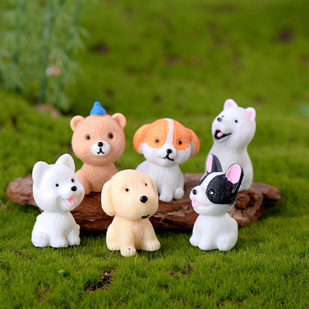 【SPP】Cute Cartoon Dog Miniature Landscape Decoration Resin Crafts Ornament Accessory