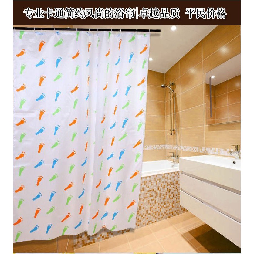 Màn Che Nhà Tắm, Cửa Sổ Chống Thấm Nước Bám Bẩn Nhiều Hình 180x180cm Kèm Móc Treo