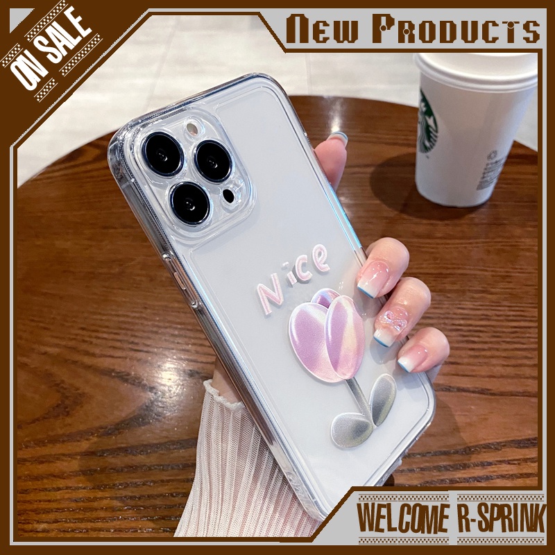 Ốp Điện Thoại Trong Suốt Hình Hoa Tulip Cho 6/7/8/plus/x/xs/xr/xsmax/11/11promax/12/12pro/12promax/13/13pro/13promax/14PRO