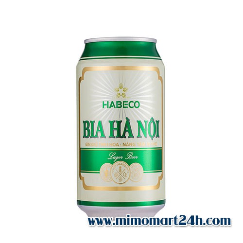 Bia Hà Nội Habeco nhãn xanh - Thùng 24 lon x 330ml