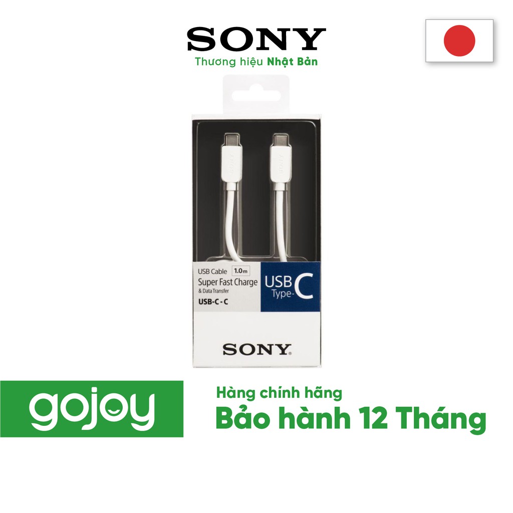 Cáp sạc C-C 1m SONY CP-CC100/WC WW màu trắng - Bảo hành 12 tháng chính hãng