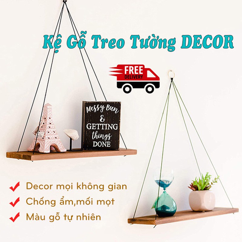 Kệ gỗ treo tường [Giá Tốt] Trang Trí Decor Clevermart.com.vn