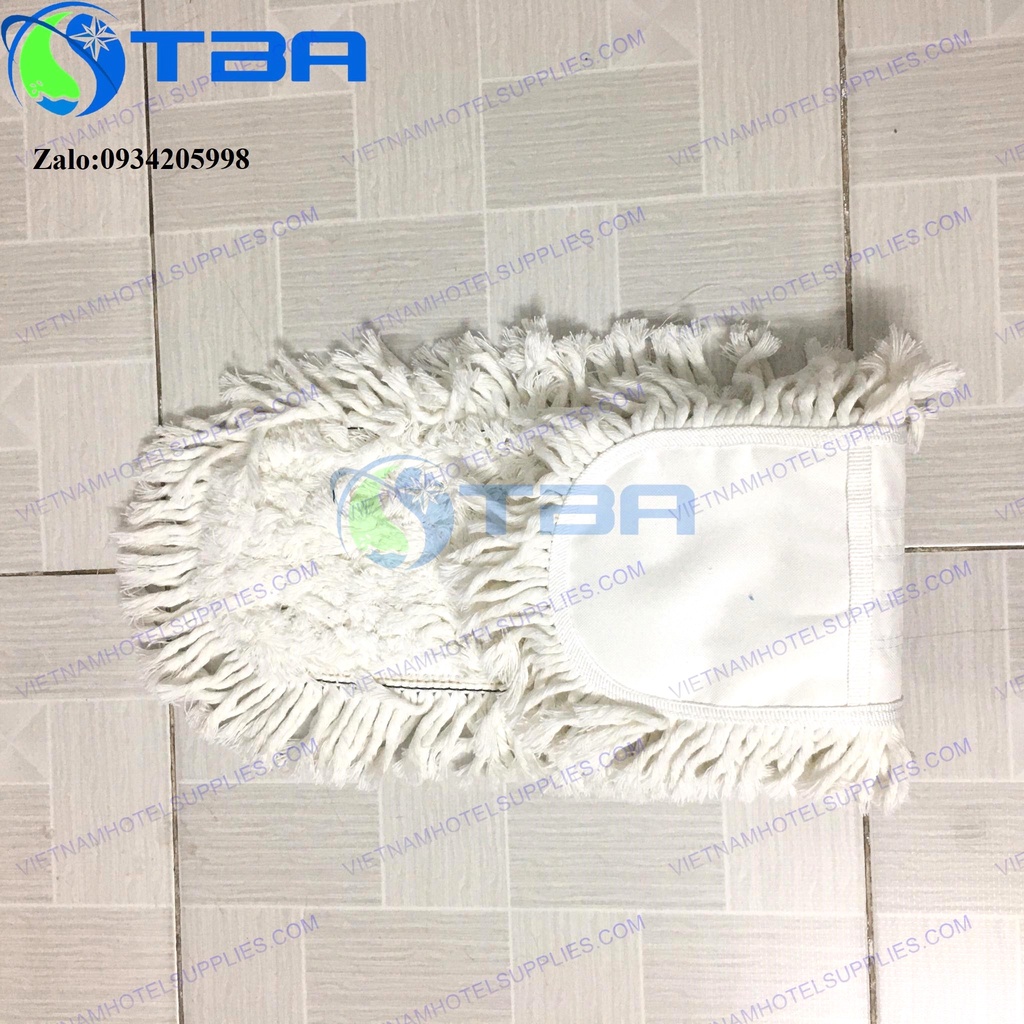 Tấm lau sàn công nghiệp 60cm sợi cotton màu trắng công nghệ mới siêu thấm hút bụi bẩn
