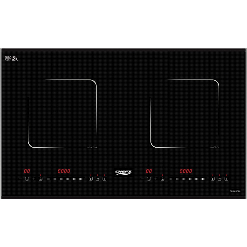 Bếp từ Chefs EH-DIH320 - Bếp từ đôi lắp âm, màu đen, 720x430mm