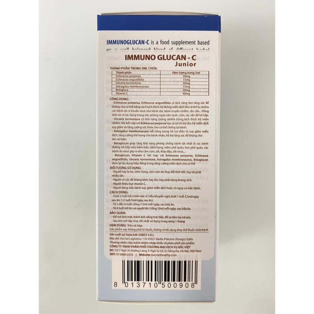 [Giá Gốc] Immuno Glucan-C tăng cường hệ miễn dịch và sức đề kháng cho trẻ