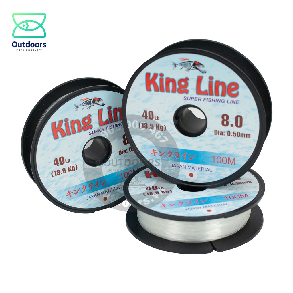 Dây câu cá King Line Super fishing line 100m 2 màu xanh/ trắng