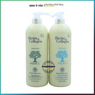 Dầu gội đầu biotin collagen trắng dầu gội  ngăn rụng tóc cho nam nữ dầu cặp 1000ml, Mỹ phẩm tóc yến nhi DG01