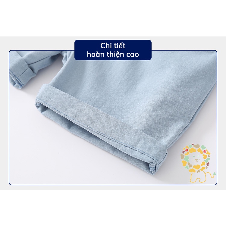 Quần Kaki bé trai chất mỏng mát WELLKIDS WAPYPY quần short cho bé quần trắng bé trai hàng xuất Âu Mỹ