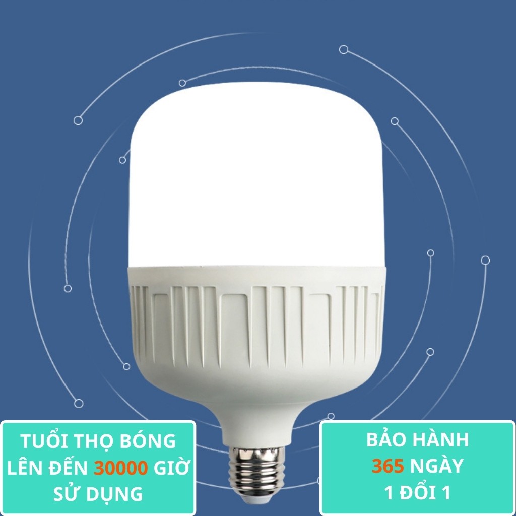 COMBO 3 Bóng đèn LED trụ tròn 65W AVILED bóng đèn led bulb, tiết kiệm điện ánh sáng trắng