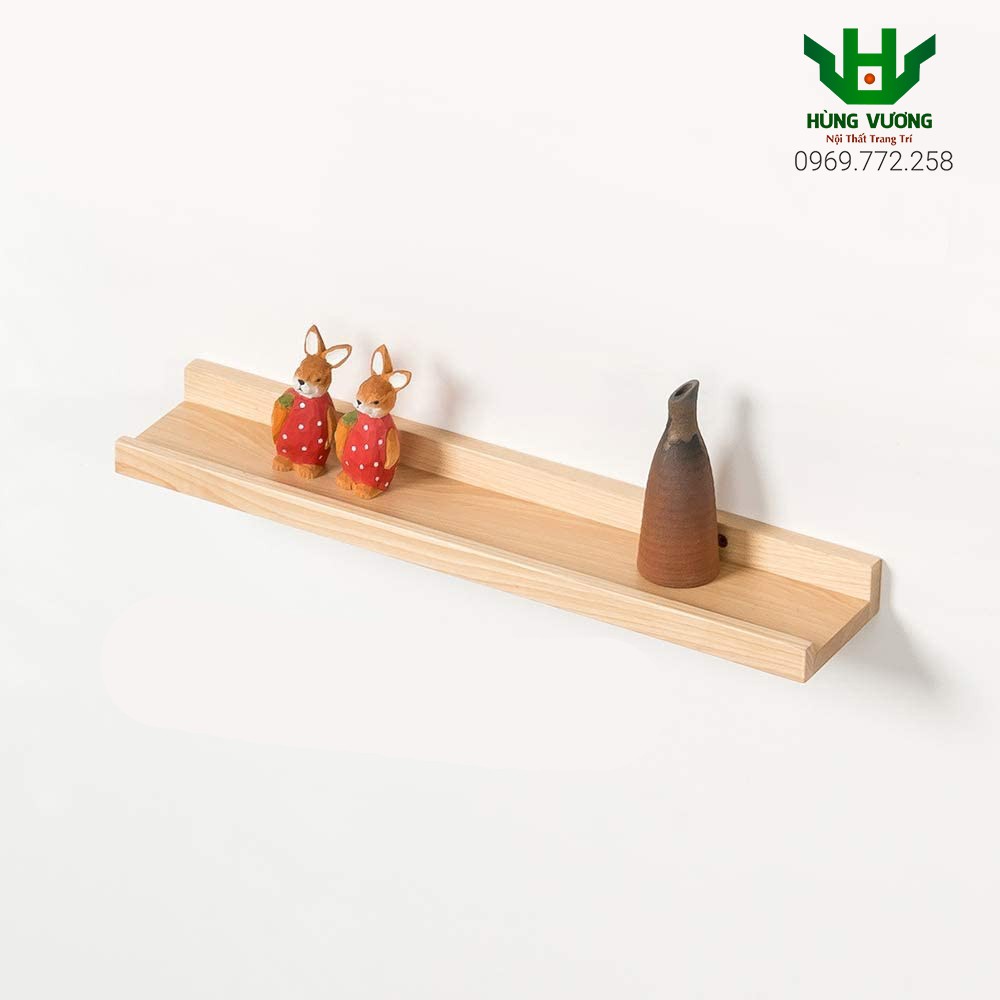 Kệ decor trang trí tường, kệ để tranh, sách, tạp trí - Gỗ thông tự nhiên