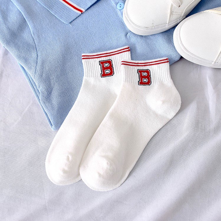 Combo 5 đôi tất nam nữ họa tiết chữ hàng Quảng Châu cao cấp