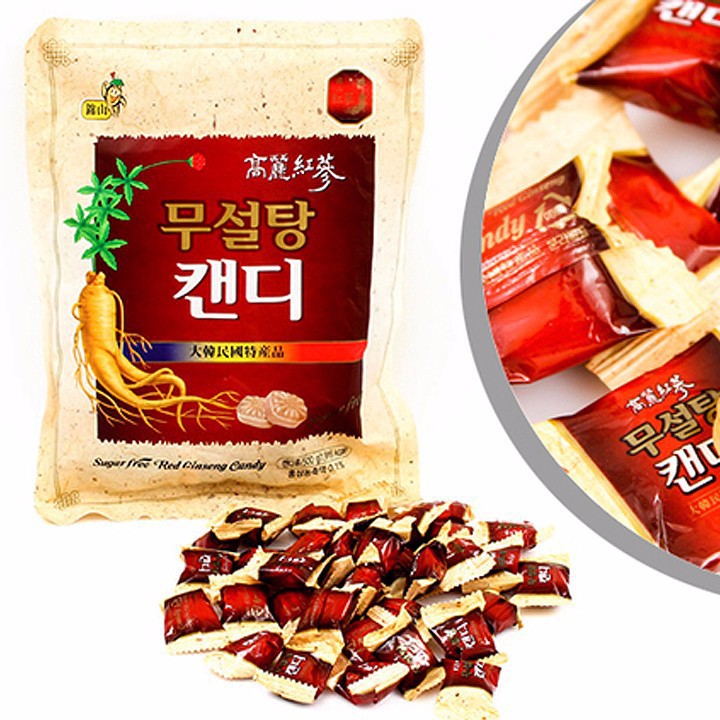 KẸO SÂM HÀN QUỐC KHÔNG ĐƯỜNG 500G GÓI TRẮNG