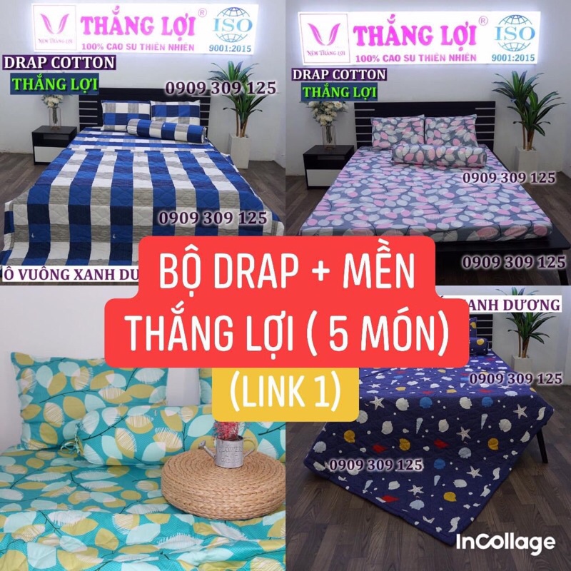 (5 món) Bộ Drap + Mền Thắng Lợi cao cấp cotton 100% chuẩn LOGO | BigBuy360 - bigbuy360.vn