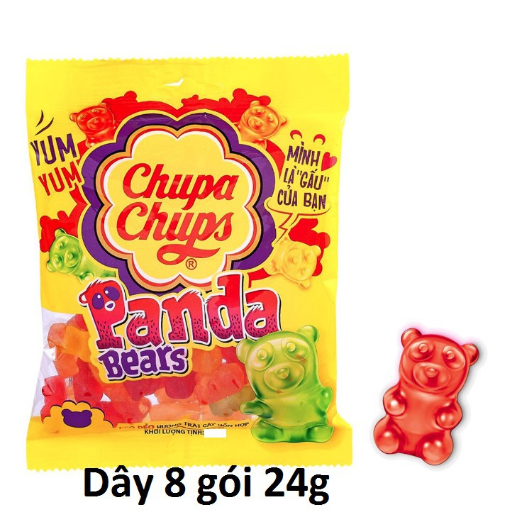 Dây 8 Gói 24g Kẹo Dẻo Chupa Chups Gấu Panda