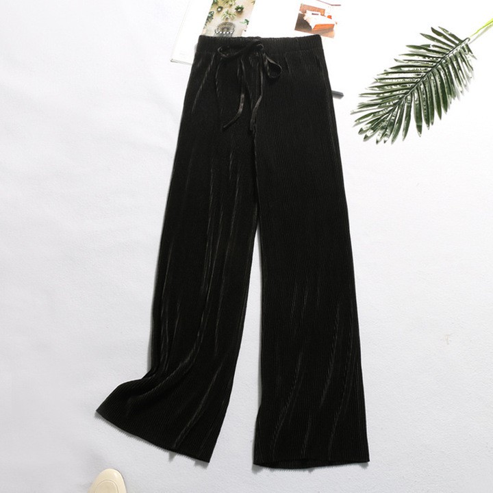 Quần ống rộng voan xếp ly nữ