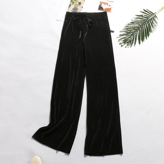Quần ống rộng voan xếp ly nữ