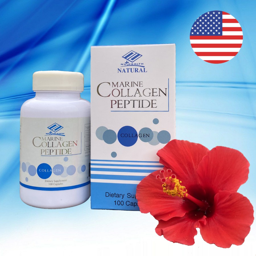 Viên Uống Xóa Nám Trắng Da NuHealth Của Mỹ Marine Collagen Peptide 100 viên