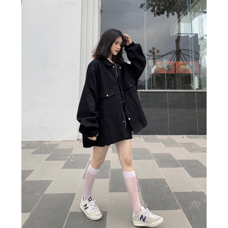 Áo khoác kaki Lylyshop, áo khoác dáng rộng unisex nam nữ - áo khoác kaki 800 | BigBuy360 - bigbuy360.vn