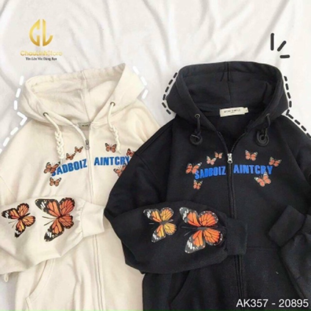 Áo Khoác Nỉ Bông Dày Dặn Form Rộng Unisex Bướm Áo Khoác Nữ Thun Nỉ in BƯỚM - AK3357 | BigBuy360 - bigbuy360.vn