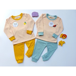 [HÀNG HIẾM] Bộ Dài Tay Len Tăm Minky Trái Cây Quần Màu Cho Bé QATE225 - NamKidShop