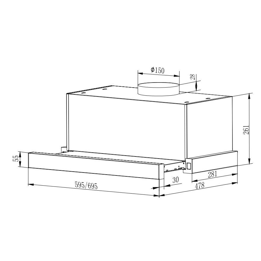 Máy hút mùi Faster SYP 7003 / SYP 6003  máy khử mùi âm tủ 70cm/ 60cm. Hút mùi âm tủ cao cấp - Bảo hành chính hãng