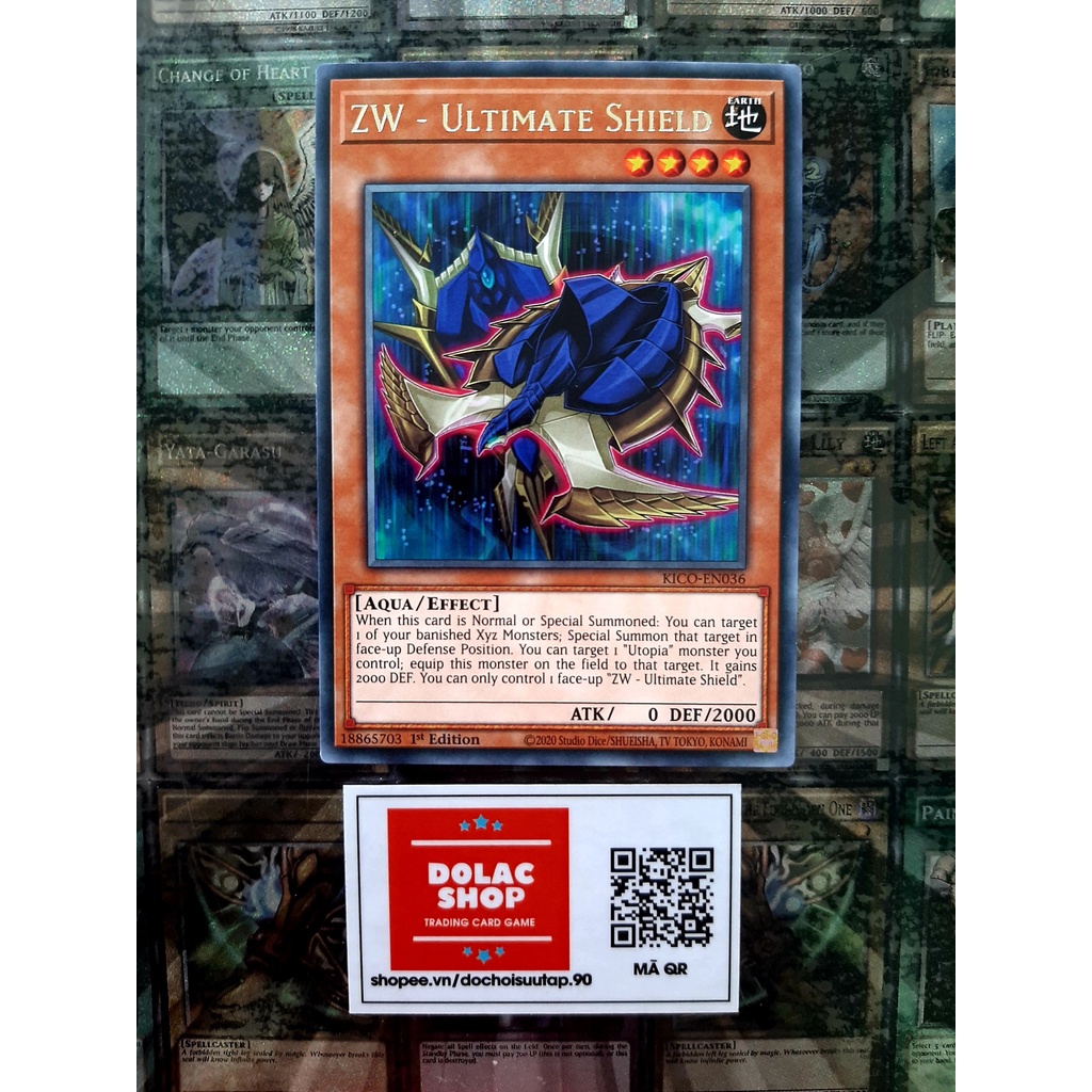 THẺ BÀI YUGIOH MONSTER ZW - Ultimate Shield - KICO-EN036 - Rare 1st Edition