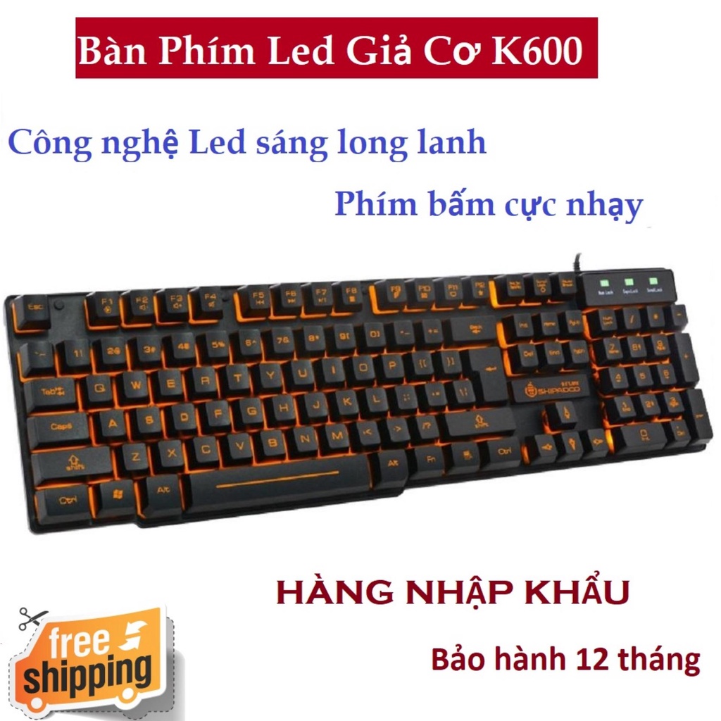 ✔️ Bàn Phím Máy Tính Led K900 Chuyên Game Giả Cơ Rất Nhạy Và Nẩy, Công Nghệ Đèn Led, Bàn Phím Chơi Game Đẹp [BH 1 Đổi 1]