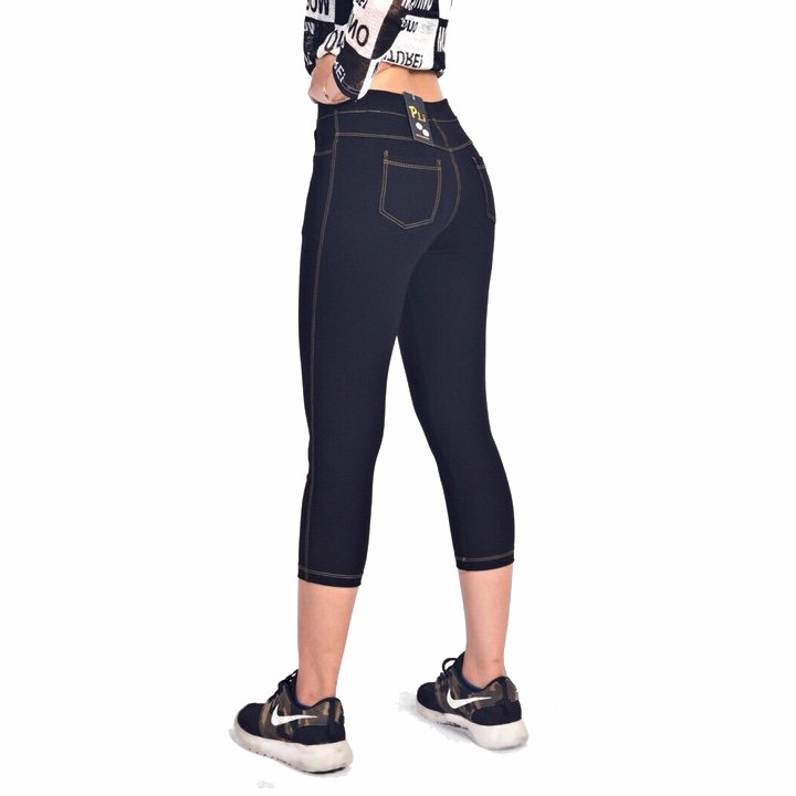 Quần Legging LỬNG giả jean 4 túi có size cho bạn dưới 80 kg