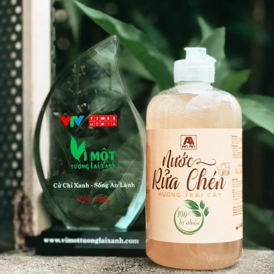 Nước rửa chén An An nguyên liệu tự nhiên bò hòn, dứa, cam, thảo dược - 500ml